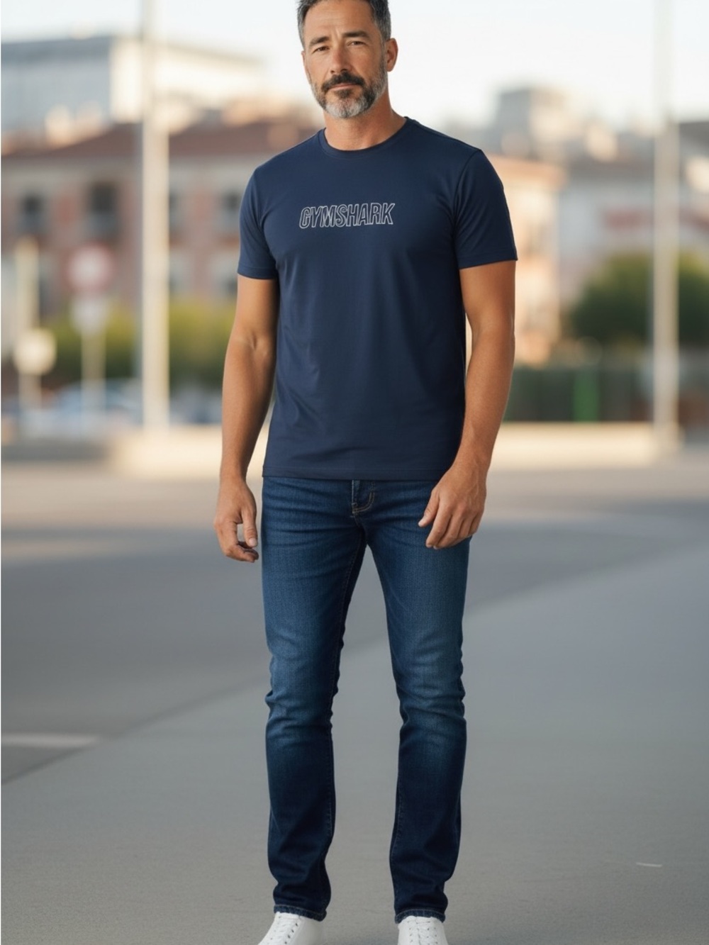Gymshark Men’s Navy Blue Logo Performance Tee! XL